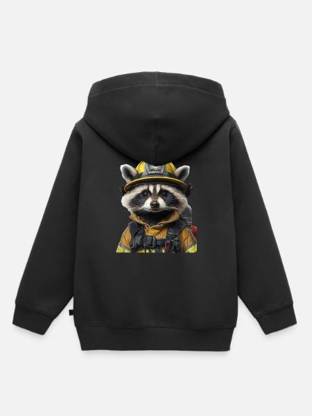Waschbär - Kinder Premium Organic Hoodie - Schwarz