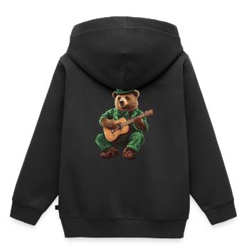 Tragen - Kinder Premium Organic Hoodie - Schwarz - Hinten - AI Model Kid Male (0cm)