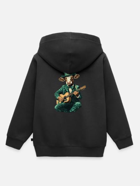 Kuh - Kinder Premium Organic Hoodie - Schwarz