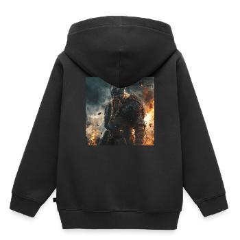 Wikinger - Kinder Premium Organic Hoodie - Schwarz - Hinten - AI Model Kid Male (0cm)