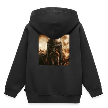 Wikinger - Kinder Premium Organic Hoodie - Schwarz - Hinten - AI Model Kid Male (0cm)
