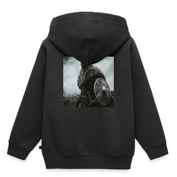 Wikinger - Kinder Premium Organic Hoodie - Schwarz - Hinten - AI Model Kid Male (0cm)
