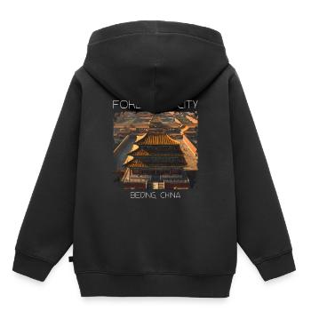 Verbotene Stadt - Kinder Premium Organic Hoodie - Schwarz - Hinten - AI Model Kid Male (0cm)