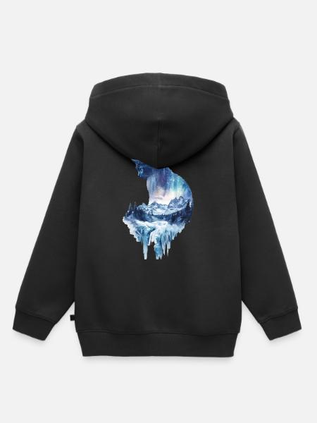 Katze - Kinder Premium Organic Hoodie - Schwarz