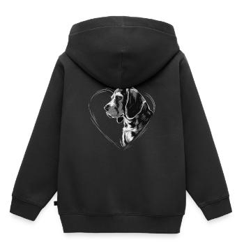 Beagle - Kinder Premium Organic Hoodie - Schwarz - Hinten - AI Model Kid Male (0cm)