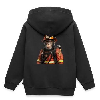 Schimpanse - Kinder Premium Organic Hoodie - Schwarz - Hinten - AI Model Kid Male (0cm)