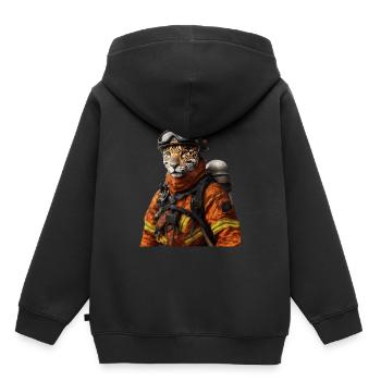 Jaguar - Kinder Premium Organic Hoodie - Schwarz - Hinten - AI Model Kid Male (0cm)