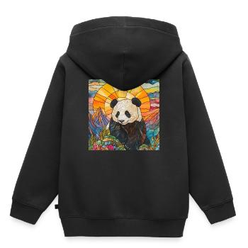 Panda - Kinder Premium Organic Hoodie - Schwarz - Hinten - AI Model Kid Male (0cm)