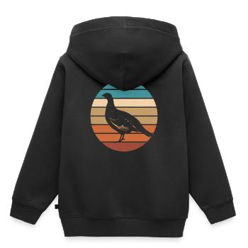 Auerhahn - Kinder Premium Organic Hoodie - Schwarz - Hinten - AI Model Kid Male (0cm)