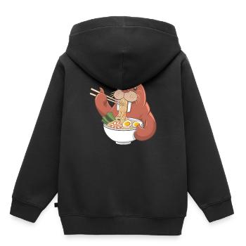 Walross - Kinder Premium Organic Hoodie - Schwarz - Hinten - AI Model Kid Male (0cm)