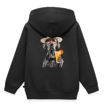 Deutsche Dogge - Kinder Premium Organic Hoodie - Schwarz - Hinten - AI Model Kid Male (0cm)