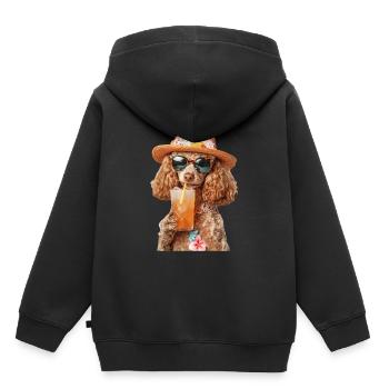 Pudel - Kinder Premium Organic Hoodie - Schwarz - Hinten - AI Model Kid Male (0cm)