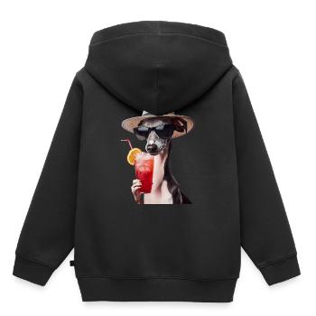 Windhund - Kinder Premium Organic Hoodie - Schwarz - Hinten - AI Model Kid Male (0cm)