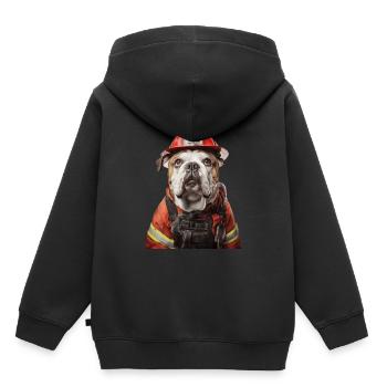 Bulldogge - Kinder Premium Organic Hoodie - Schwarz - Hinten - AI Model Kid Male (0cm)