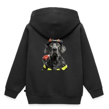 Deutsche Dogge - Kinder Premium Organic Hoodie - Schwarz - Hinten - AI Model Kid Male (0cm)
