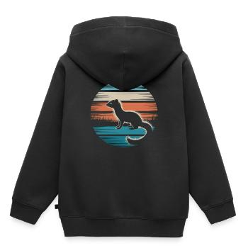 Wiesel - Kinder Premium Organic Hoodie - Schwarz - Hinten - AI Model Kid Male (0cm)