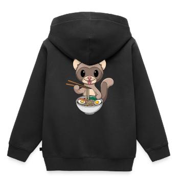 Wiesel - Kinder Premium Organic Hoodie - Schwarz - Hinten - AI Model Kid Male (0cm)