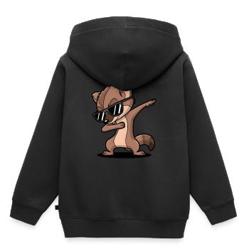 Wiesel - Kinder Premium Organic Hoodie - Schwarz - Hinten - AI Model Kid Male (0cm)