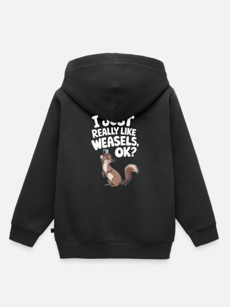 Wiesel - Kinder Premium Organic Hoodie - Schwarz