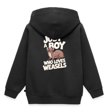 Wiesel - Kinder Premium Organic Hoodie - Schwarz - Hinten - AI Model Kid Male (0cm)