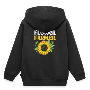 Fleuriste Fleuriste Bouquet de fleuriste - Sweat Premium à capuche enfant bio - noir - Dos - AI Model Kid Male (0cm)