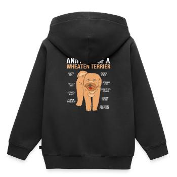 Wheaten Terrier - Sweat Premium à capuche enfant bio - noir - Dos - AI Model Kid Male (0cm)