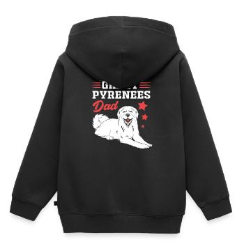 Chien des Pyrénées - Sweat Premium à capuche enfant bio - noir - Dos - AI Model Kid Male (0cm)