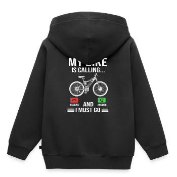 E-Bike EBike E Bike - Sweat Premium à capuche enfant bio - noir - Dos - AI Model Kid Male (0cm)