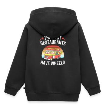 Camion de restauration de snacks - Sweat Premium à capuche enfant bio - noir - Dos - AI Model Kid Male (0cm)