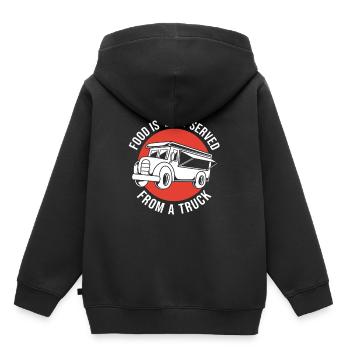 Camion de restauration de snacks - Sweat Premium à capuche enfant bio - noir - Dos - AI Model Kid Male (0cm)
