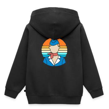 Hôtesse de l’air Hôtesse de l’air - Sweat Premium à capuche enfant bio - noir - Dos - AI Model Kid Male (0cm)