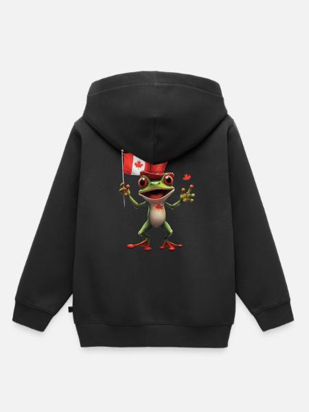 Frosch - Kinder Premium Organic Hoodie - Schwarz