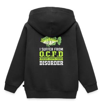 Crappie Fisch Barsch Sonnenbarsch - Kinder Premium Organic Hoodie - Schwarz - Hinten - AI Model Kid Male (0cm)