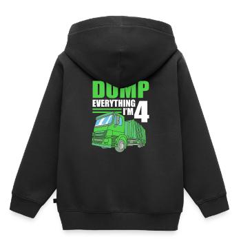 Garbage Truck Garbage Truck Garbage Man Trash Can - Kids Premium Organic Hoodie - black - Back - AI Model Kid Male (0cm)