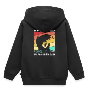 Truite Truite étang pêche canne pêcheur Frogfish - Sweat Premium à capuche enfant bio - noir - Dos - AI Model Kid Male (0cm)