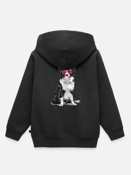 Border Collie - Kinder Premium Organic Hoodie - Schwarz