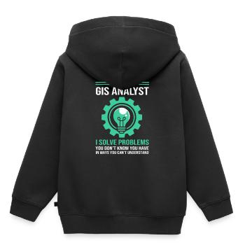 SIG Cartographe Géographie Cartographie - Sweat Premium à capuche enfant bio - noir - Dos - AI Model Kid Male (0cm)