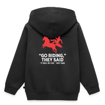 Courses de chevaux - Sweat Premium à capuche enfant bio - noir - Dos - AI Model Kid Male (0cm)