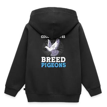 Pigeons Pigeon - Sweat Premium à capuche enfant bio - noir - Dos - AI Model Kid Male (0cm)