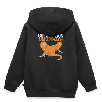 Singe Tamarin Singe Singe Visage de Singe - Sweat Premium à capuche enfant bio - noir - Dos - AI Model Kid Male (0cm)