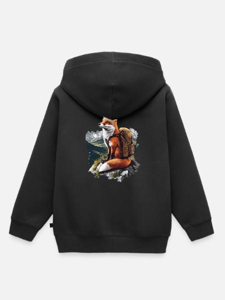 Fuchs - Kinder Premium Organic Hoodie - Schwarz