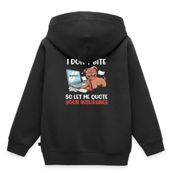 Actifs d’agent d’assurance - Sweat Premium à capuche enfant bio - noir - Dos - AI Model Kid Male (0cm)