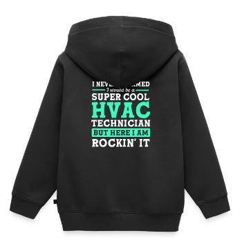Technicien Technicien en climatisation Technicien en réfrigération Chauffage - Sweat Premium à capuche enfant bio - noir - Dos - AI Model Kid Male (0cm)