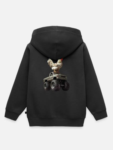 Huhn - Kinder Premium Organic Hoodie - Schwarz