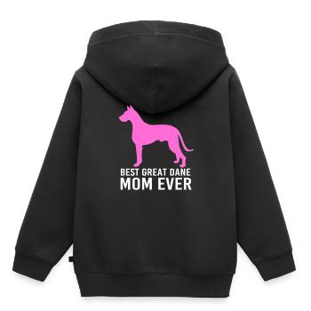 Dogue allemand - Sweat Premium à capuche enfant bio - noir - Dos - AI Model Kid Male (0cm)