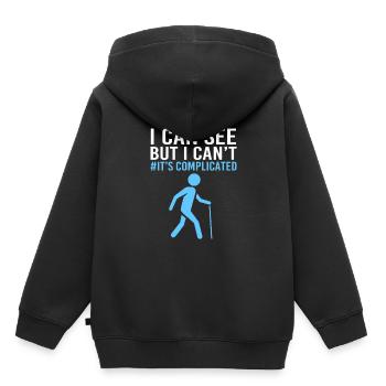 Blind Blindenschrift Braille - Kinder Premium Organic Hoodie - Schwarz - Hinten - AI Model Kid Male (0cm)