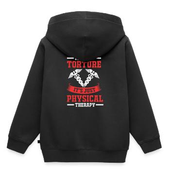 Physio Kinésithérapeute - Sweat Premium à capuche enfant bio - noir - Dos - AI Model Kid Male (0cm)