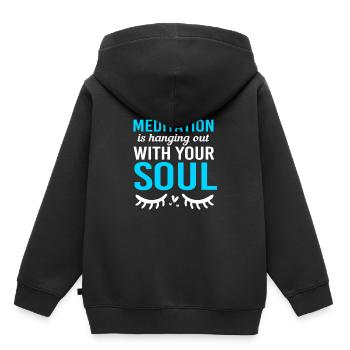 Meditation Chakra Zen - Kinder Premium Organic Hoodie - Schwarz - Hinten - AI Model Kid Male (0cm)