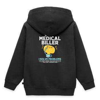 Codeur médical - Sweat Premium à capuche enfant bio - noir - Dos - AI Model Kid Male (0cm)