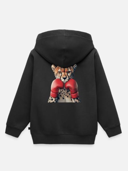 Gepard - Kinder Premium Organic Hoodie - Schwarz